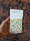 Mike & Becky Juicy Mango 65% full-size chocolate bar photographed at Curate