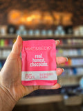 Mike & Becky Raspberry & Mint 66% mini chocolate bar photographed at Curate