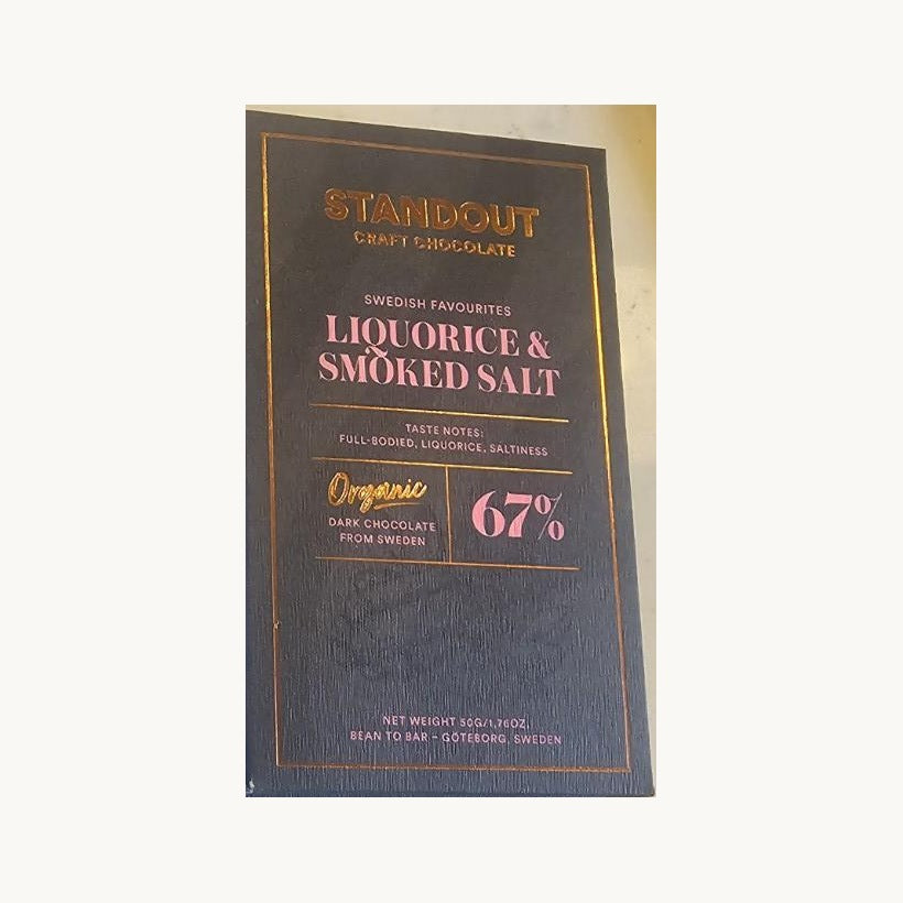 Standout Liquorice and Smoked Salt 67% chocolate bar — Swedish Favourites